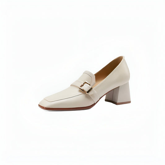 Mocassins Cuir Véritable - Carré Chic Femme