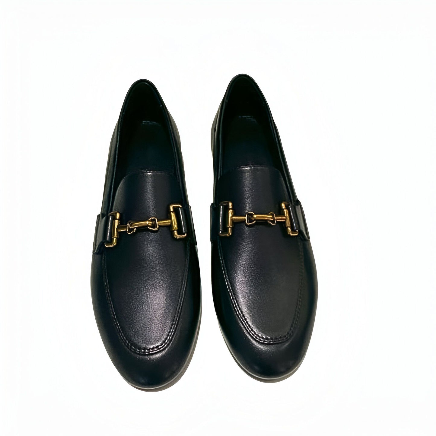Luxe Mocassins Cuir Véritable Femme Noir Kaki