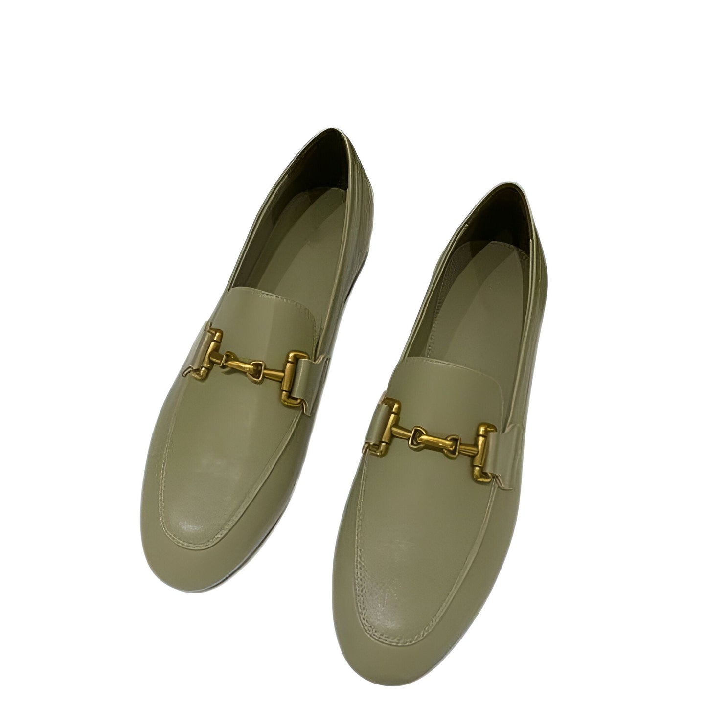 Luxe Mocassins Cuir Véritable Femme Noir Kaki