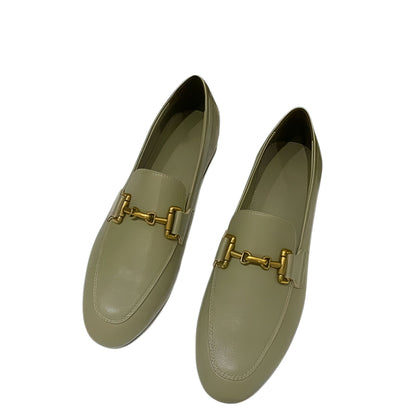 Luxe Mocassins Cuir Véritable Femme Noir Kaki