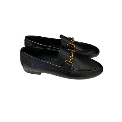 Luxe Mocassins Cuir Véritable Femme Noir Kaki