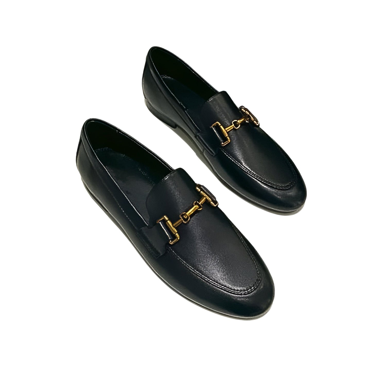 Luxe Mocassins Cuir Véritable Femme Noir Kaki