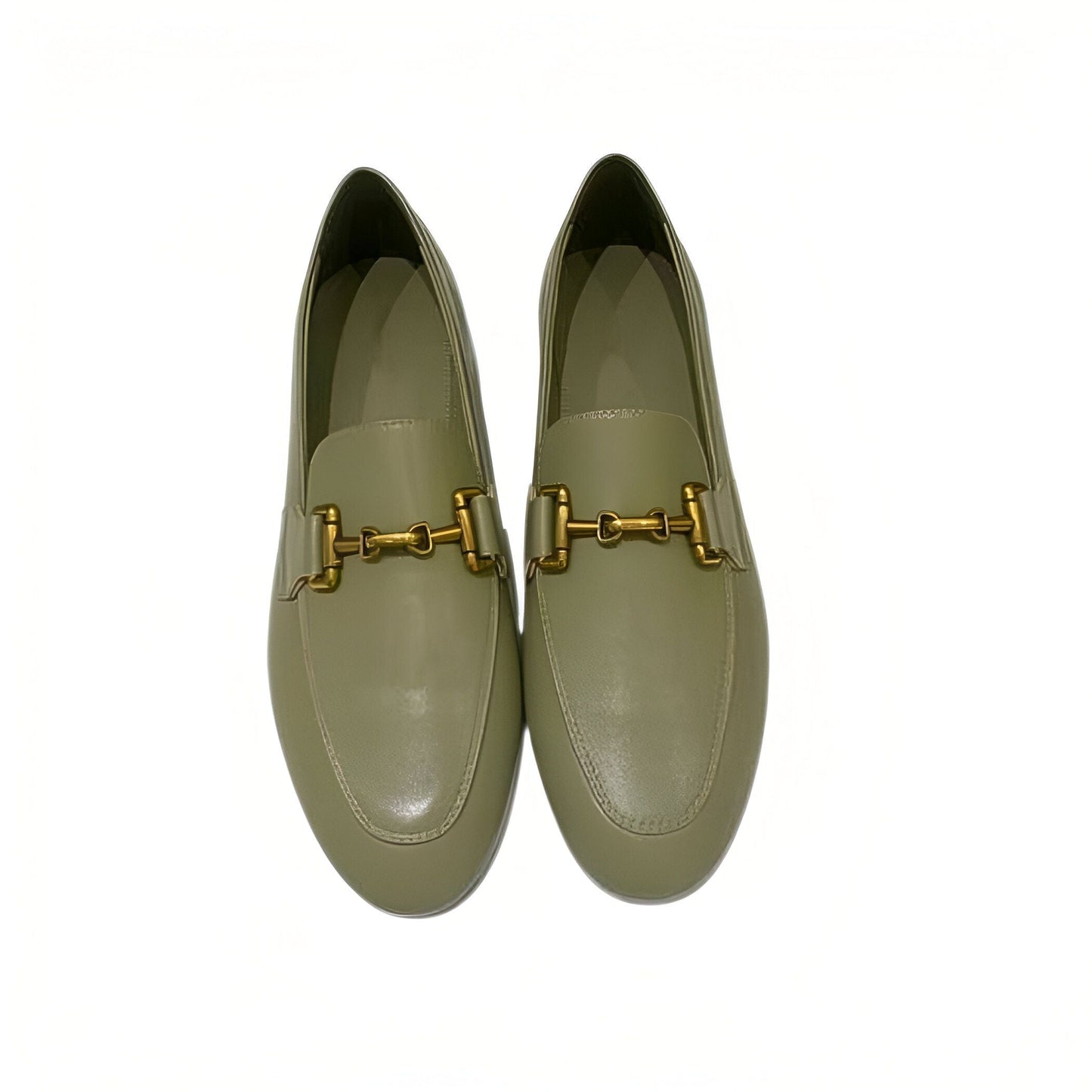 Luxe Mocassins Cuir Véritable Femme Noir Kaki
