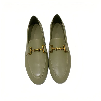 Luxe Mocassins Cuir Véritable Femme Noir Kaki