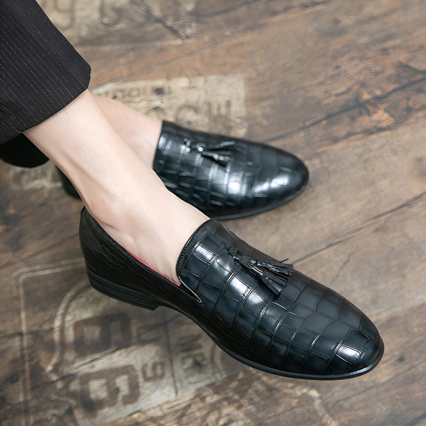 Prestige Mocassins cuir vernis noir homme