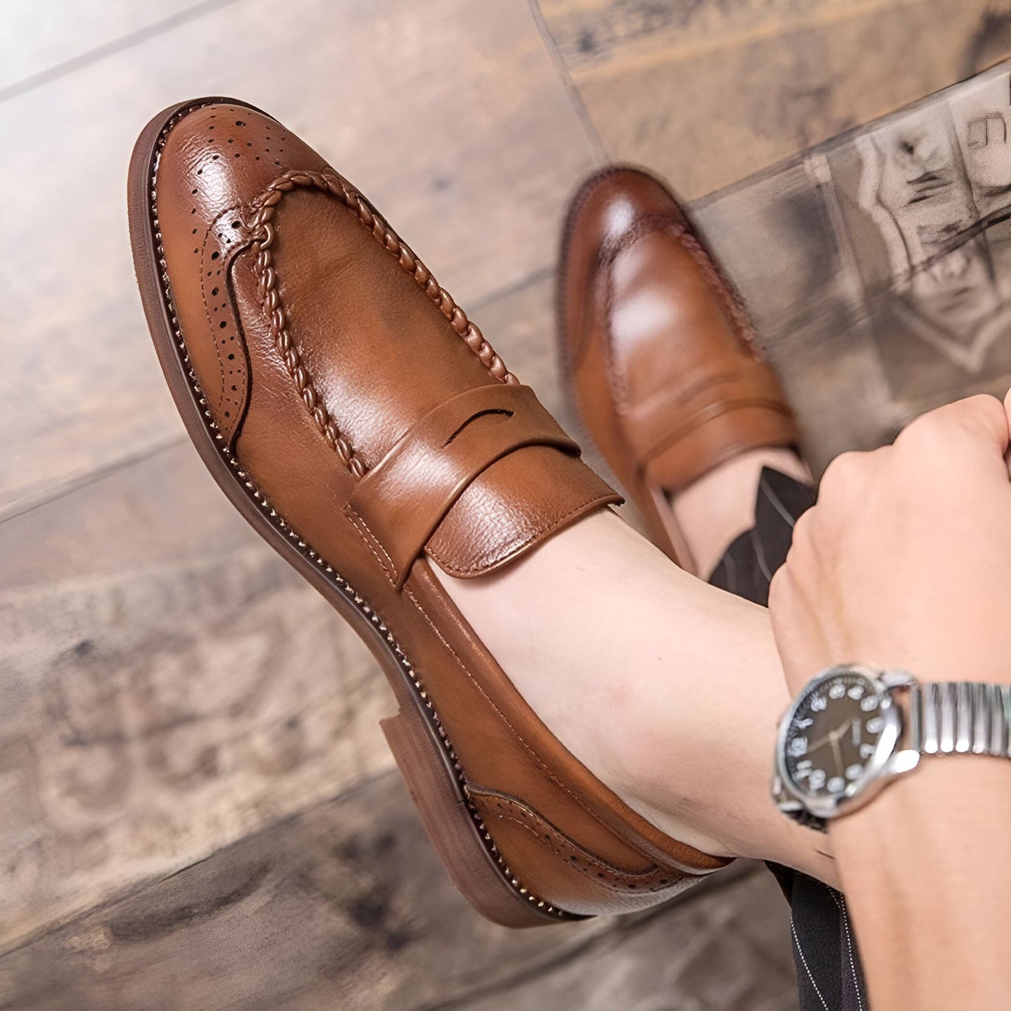 NovaMoc Mocassins Homme en Cuir Verni – Style Classique