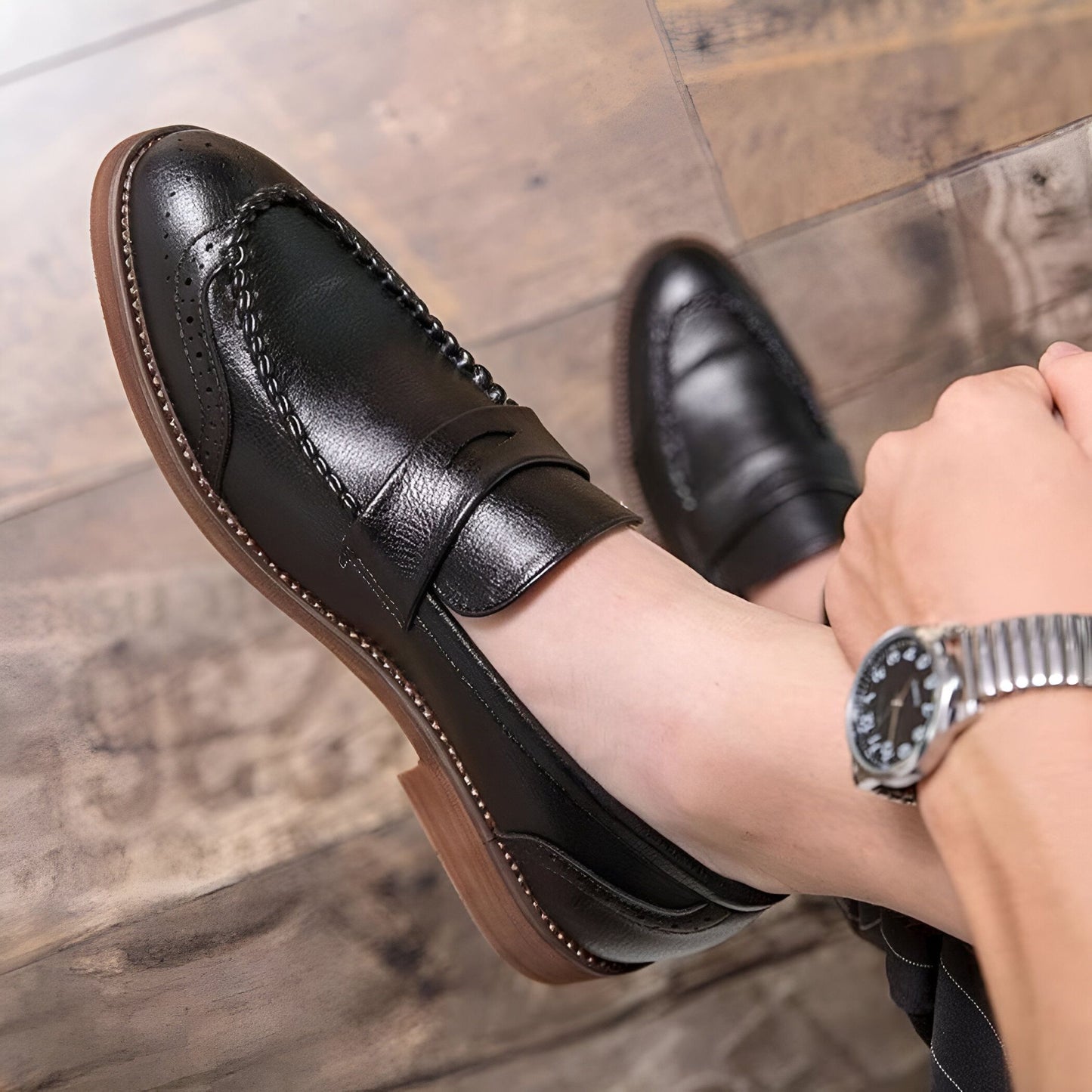 NovaMoc Mocassins Homme en Cuir Verni – Style Classique