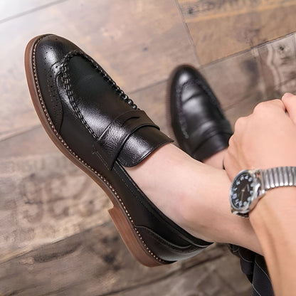 NovaMoc Mocassins Homme en Cuir Verni – Style Classique