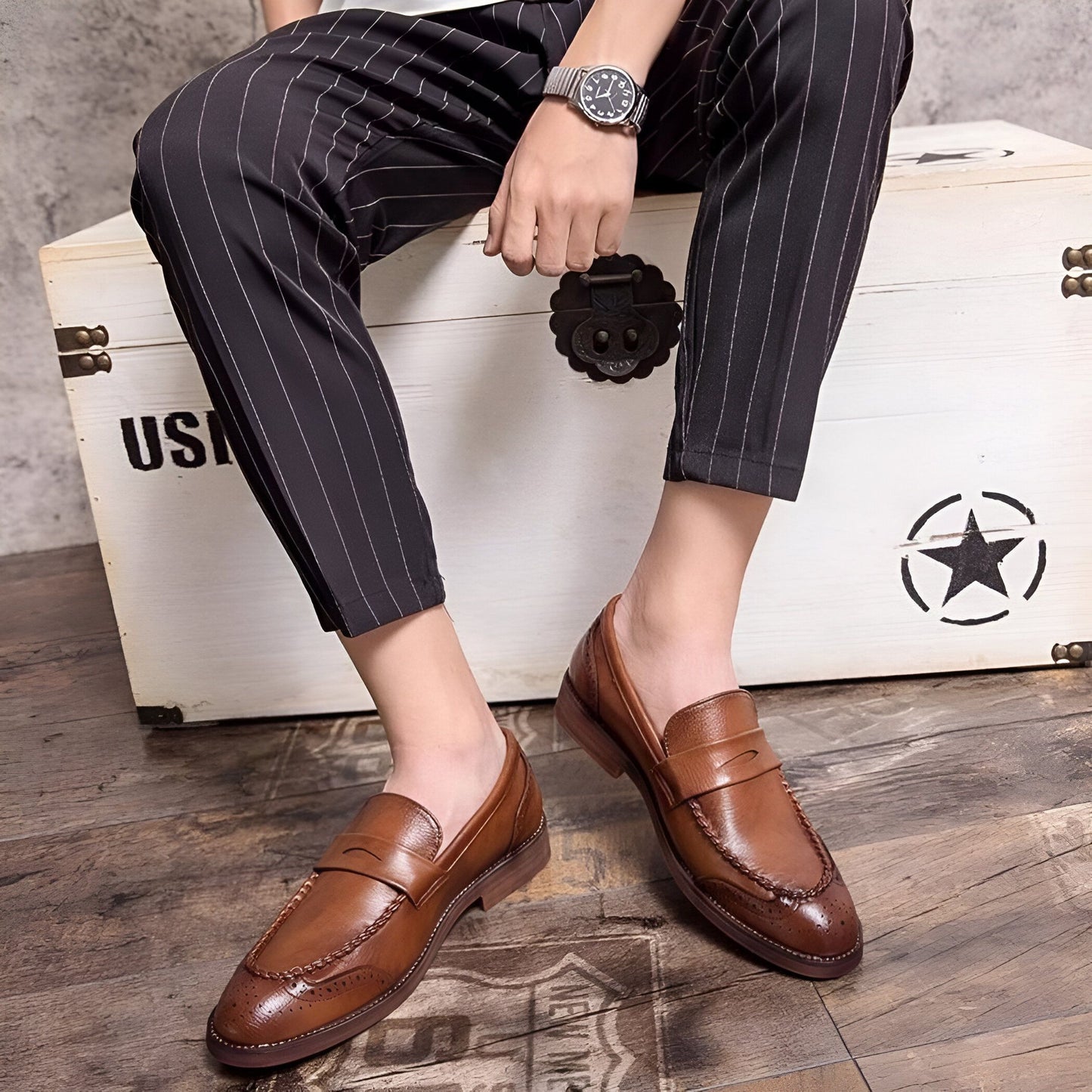 NovaMoc Mocassins Homme en Cuir Verni – Style Classique