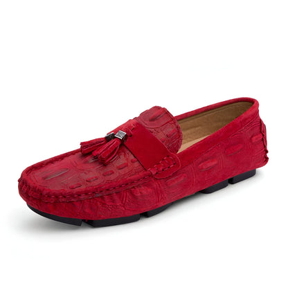 Mocassins Daim Bleu à Glands - Élégance Homme