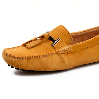 Nova Mocassins daim camel à glands pour homme