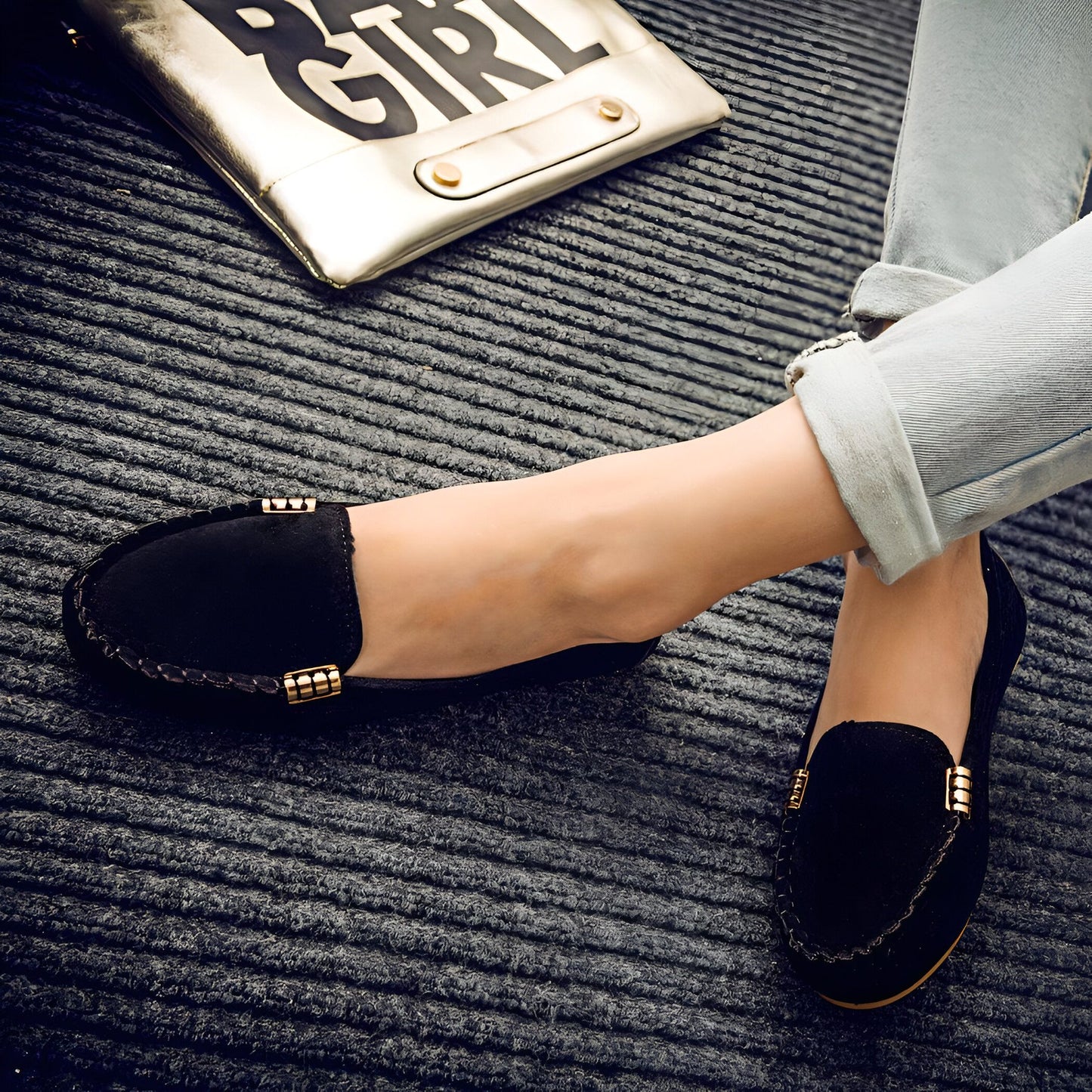 LuxeNova Mocassins en Daim Végan Confortables