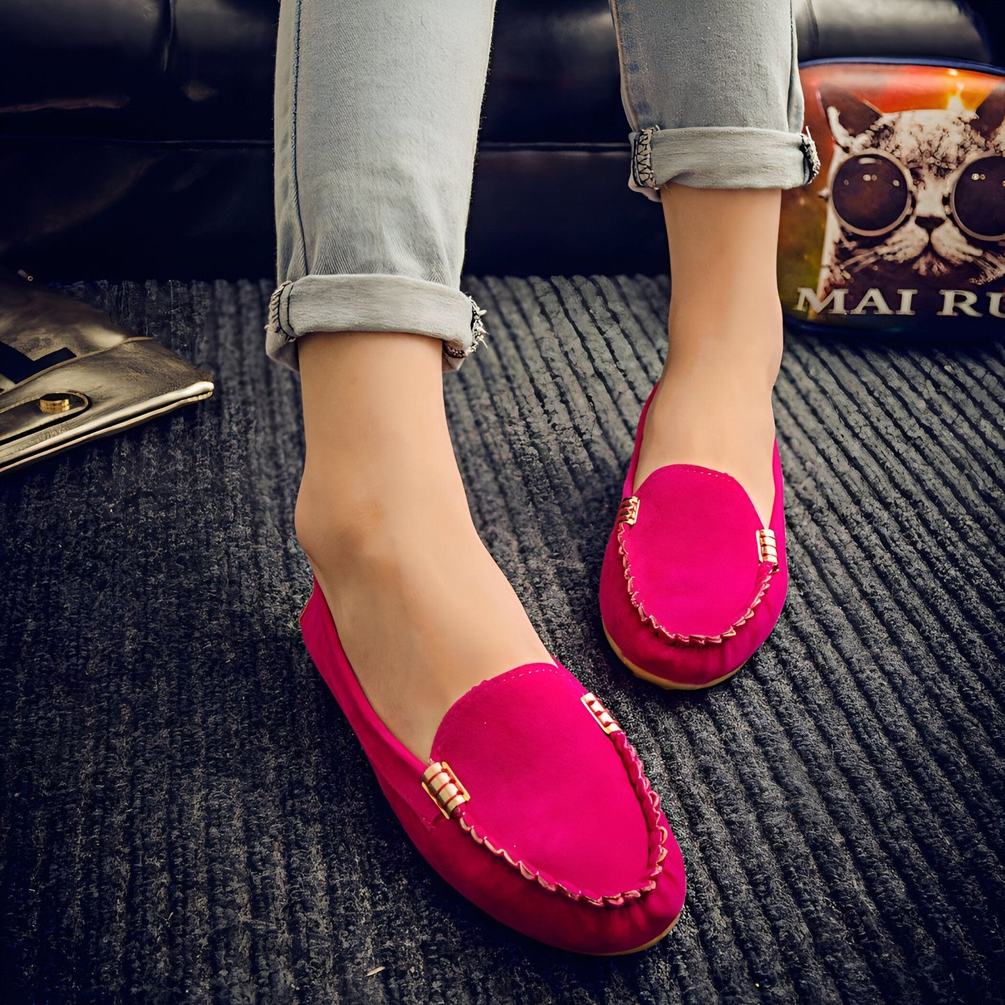 LuxeNova Mocassins en Daim Végan Confortables