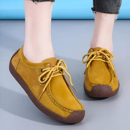 Nova Mocassins Femme Daim Synthétique à Lacets Confort