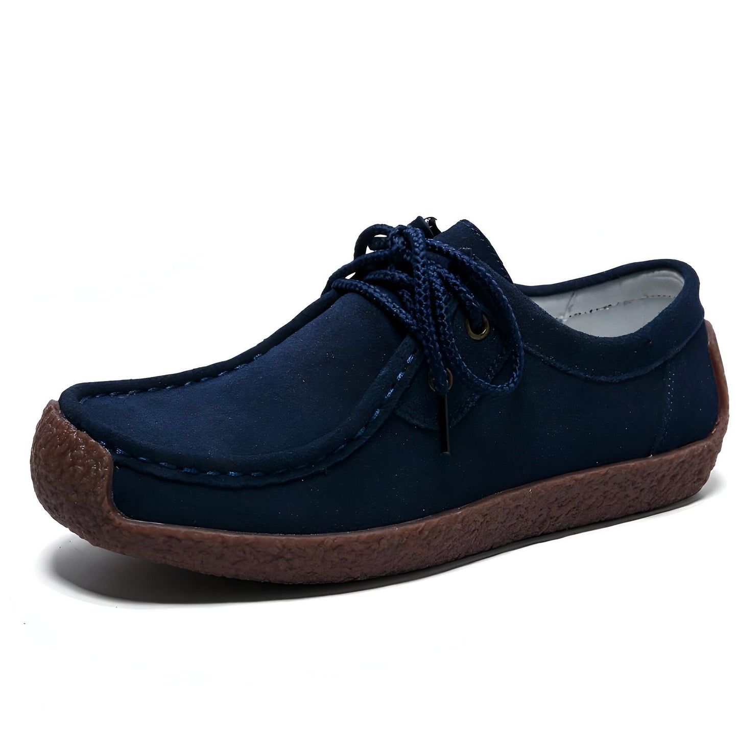 Nova Mocassins Femme Daim Synthétique à Lacets Confort