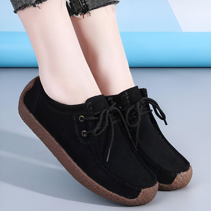 Nova Mocassins Femme Daim Synthétique à Lacets Confort