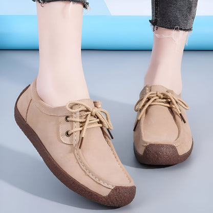 Nova Mocassins Femme Daim Synthétique à Lacets Confort
