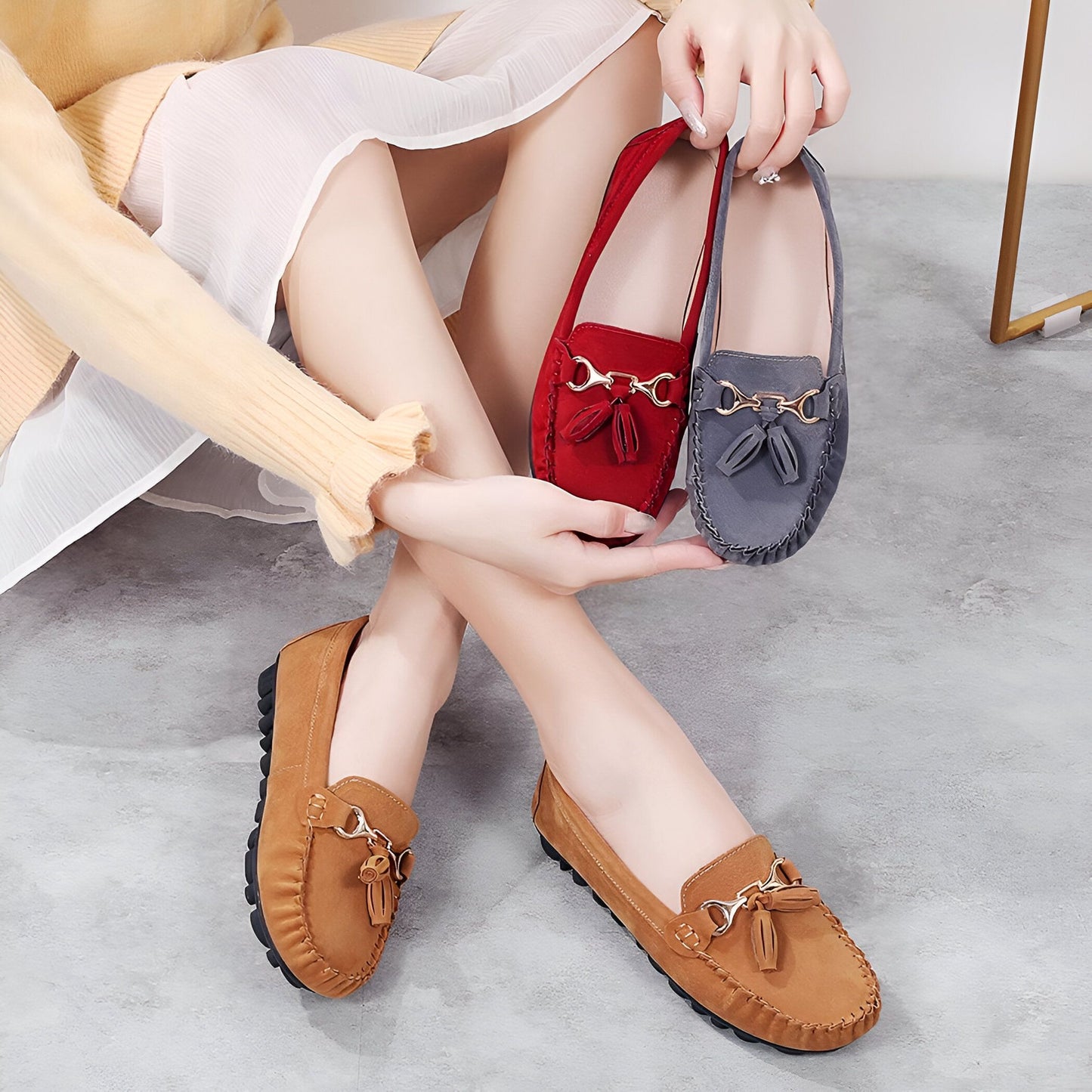Mocassins Daim Femme Décontractés - Édition Luxe