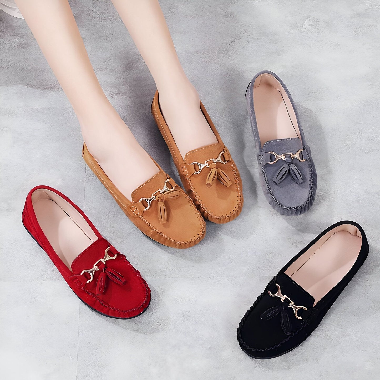 Mocassins Daim Femme Décontractés - Édition Luxe