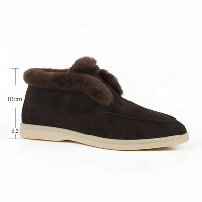 Eclat Mocassins Fourrés Simili Daim Femme pour l'Hiver