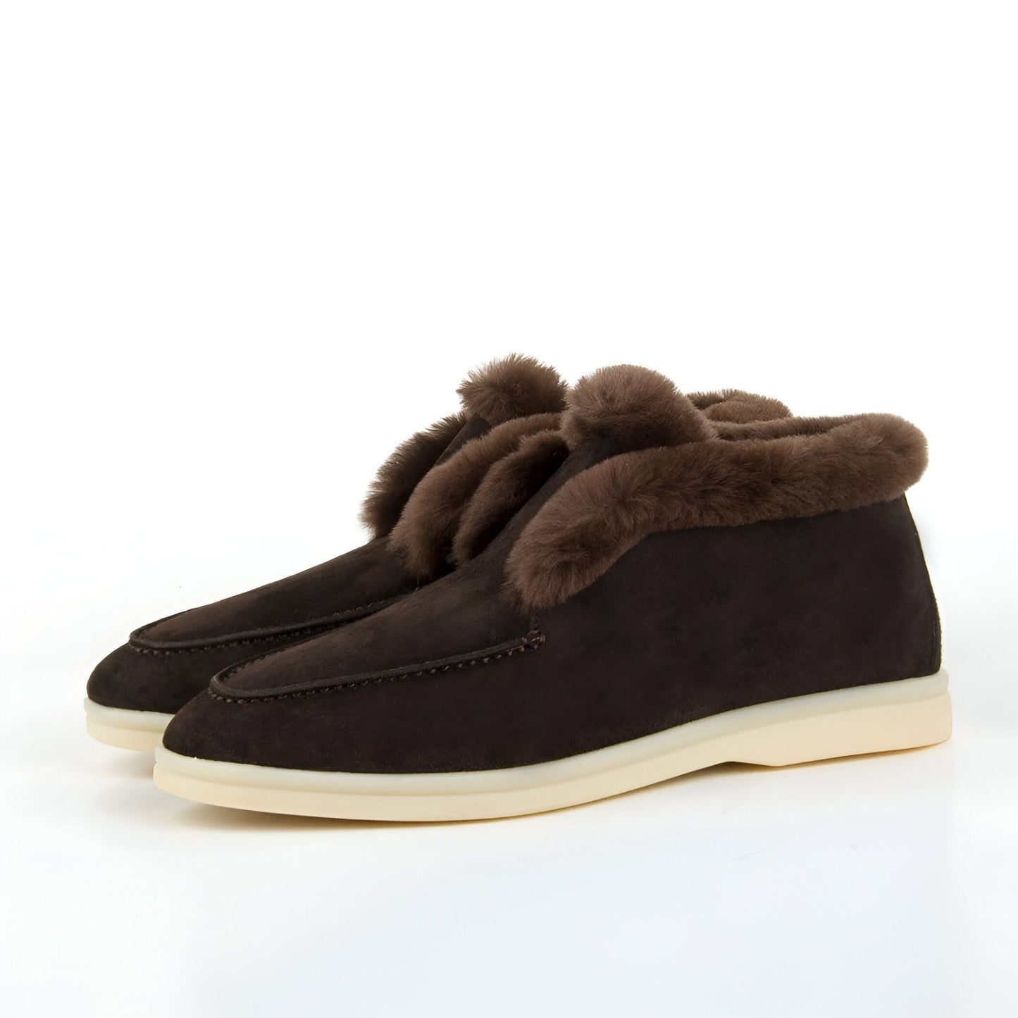 Eclat Mocassins Fourrés Simili Daim Femme pour l'Hiver
