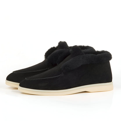 Eclat Mocassins Fourrés Simili Daim Femme pour l'Hiver