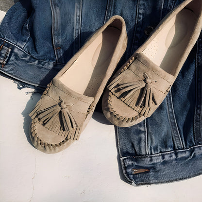 InkaWear Mocassins Daim Indien à Glands Confortables
