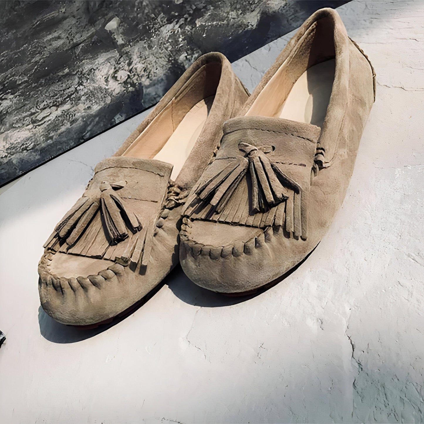 InkaWear Mocassins Daim Indien à Glands Confortables