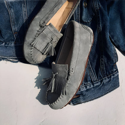 InkaWear Mocassins Daim Indien à Glands Confortables