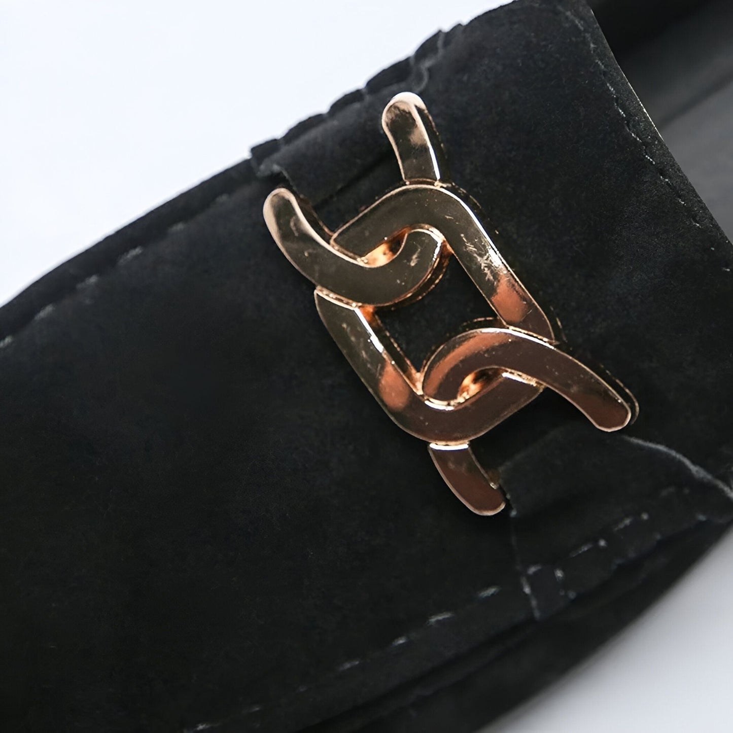 Mocassins Homme en Daim Végan – Boucle Dorée Élégants
