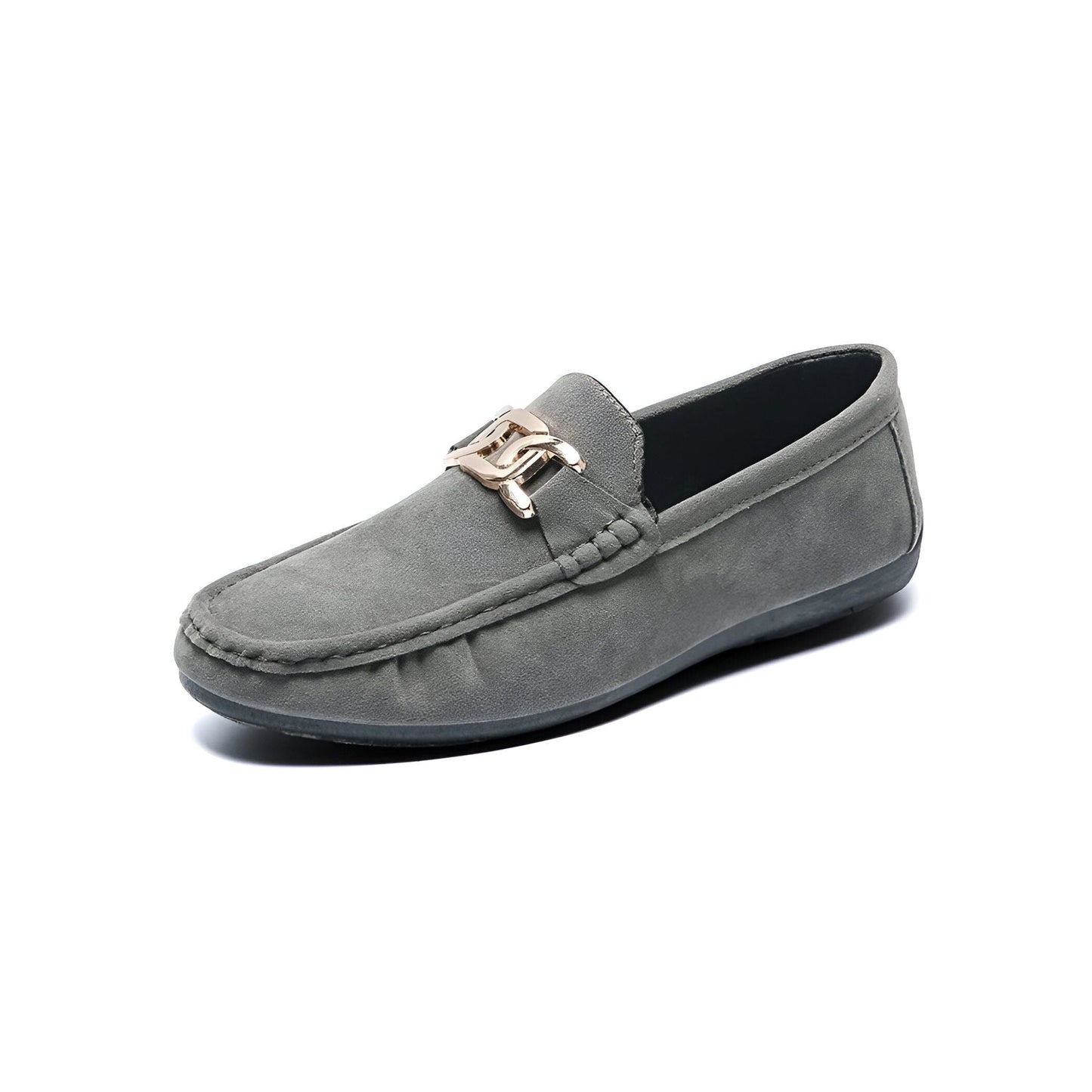 Mocassins Homme en Daim Végan – Boucle Dorée Élégants