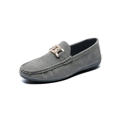 Mocassins Homme en Daim Végan – Boucle Dorée Élégants