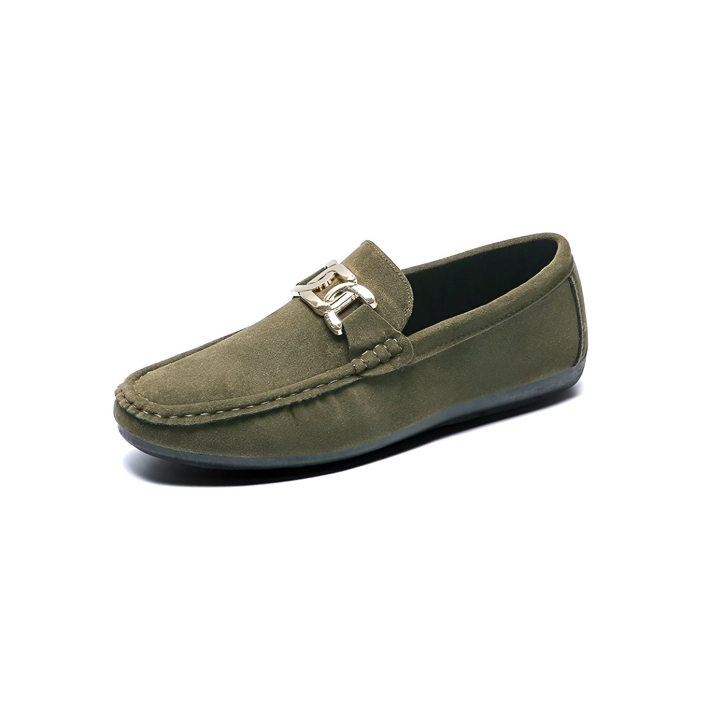 Mocassins Homme en Daim Végan – Boucle Dorée Élégants