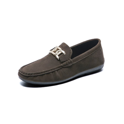 Mocassins Homme en Daim Végan – Boucle Dorée Élégants