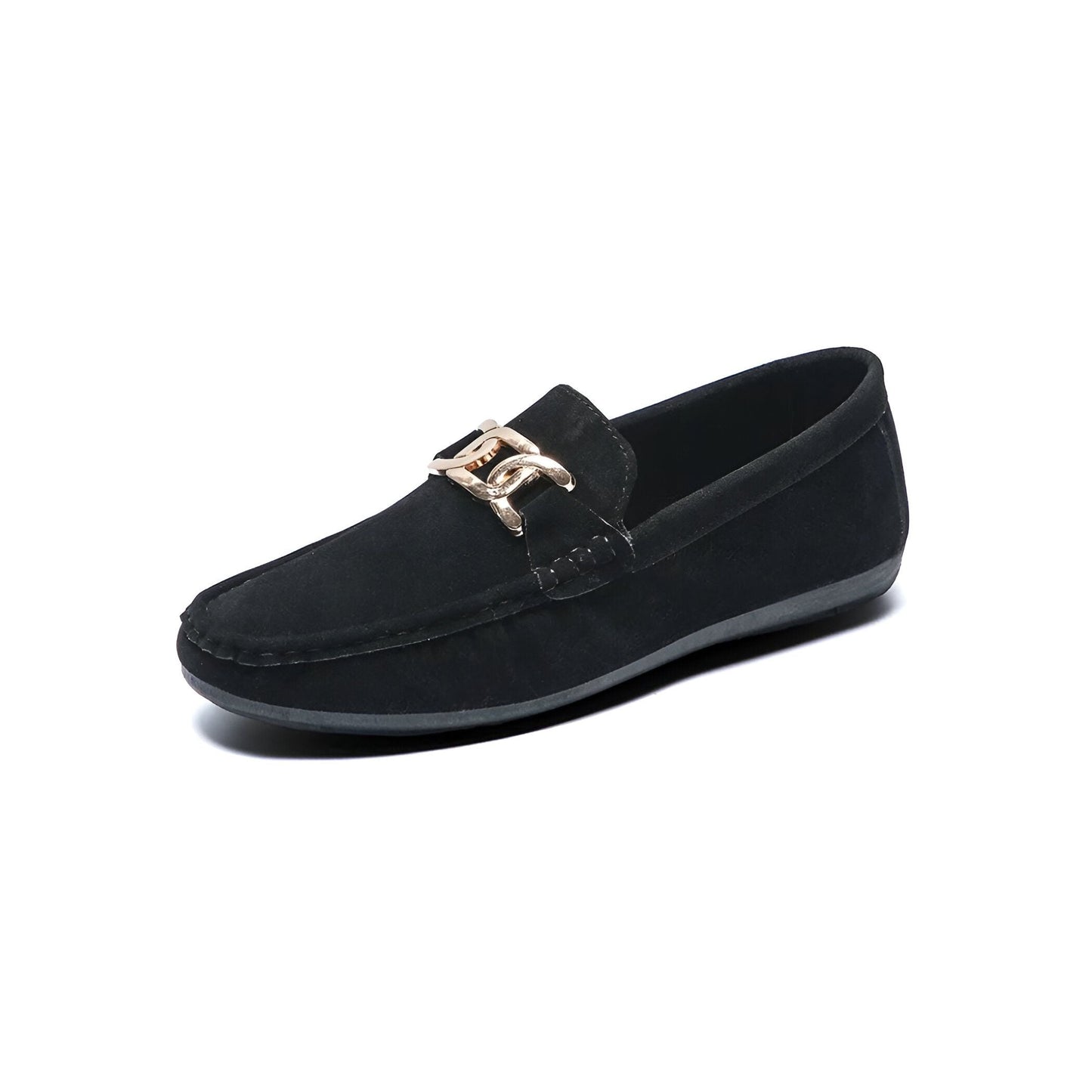Mocassins Homme en Daim Végan – Boucle Dorée Élégants