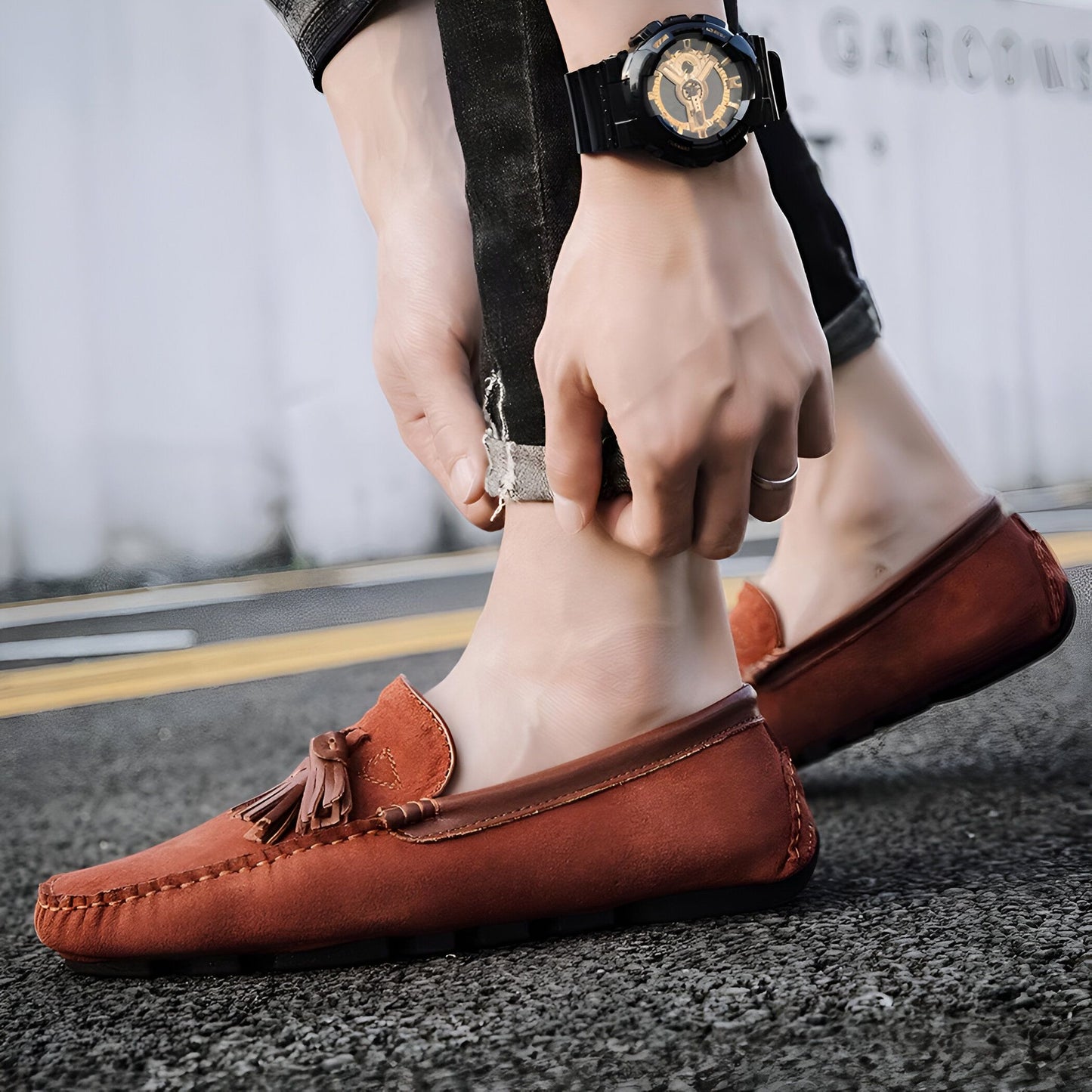 BrandX Mocassins Daim Homme Respirant Tendance