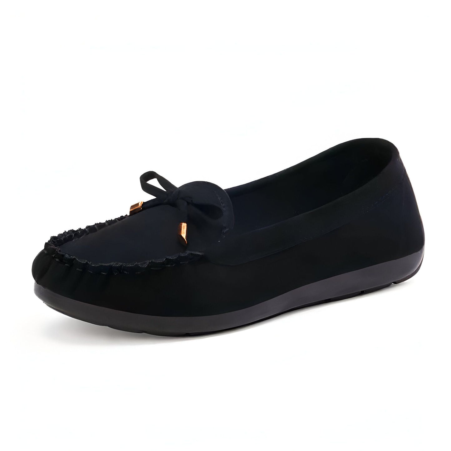 Nova Mocassins Daim Véritable Femme Confortables Nœud