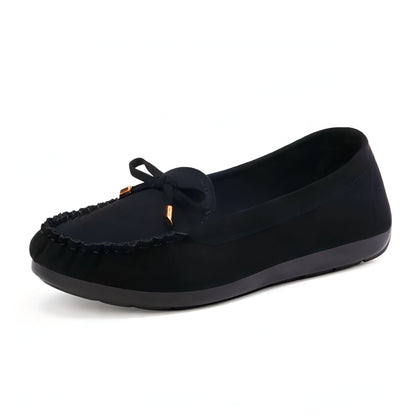 Nova Mocassins Daim Véritable Femme Confortables Nœud