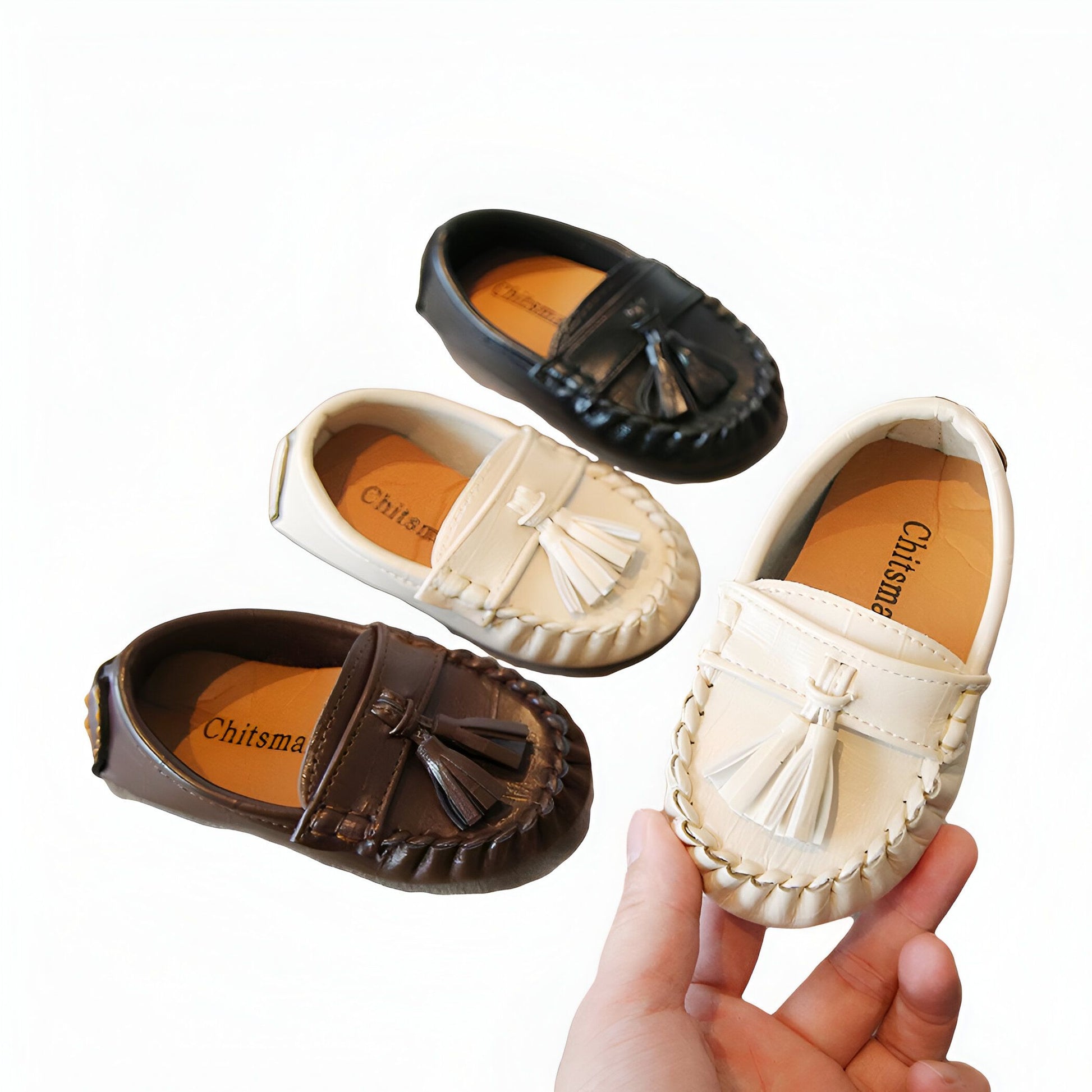 NaturaKids Mocassins enfant cuir végan à glands