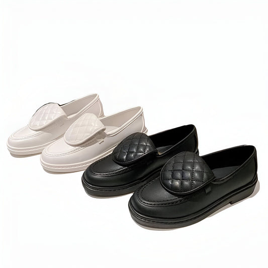 LuxeNova Mocassins Femme Matelassés à Talon Carré