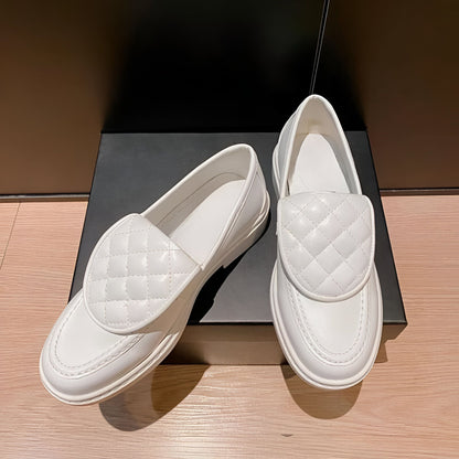 LuxeNova Mocassins Femme Matelassés à Talon Carré