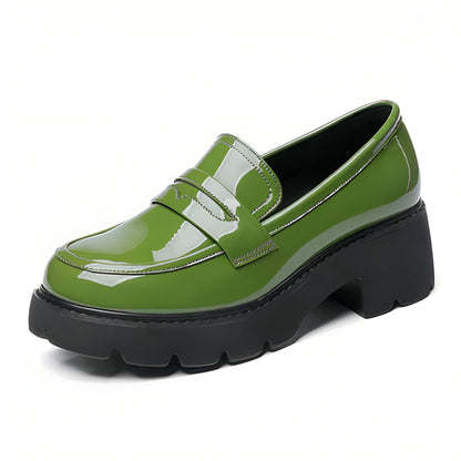 Nova Mocassins femme cuir synthétique vernis plateforme