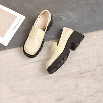 Nova Mocassins femme cuir synthétique vernis plateforme