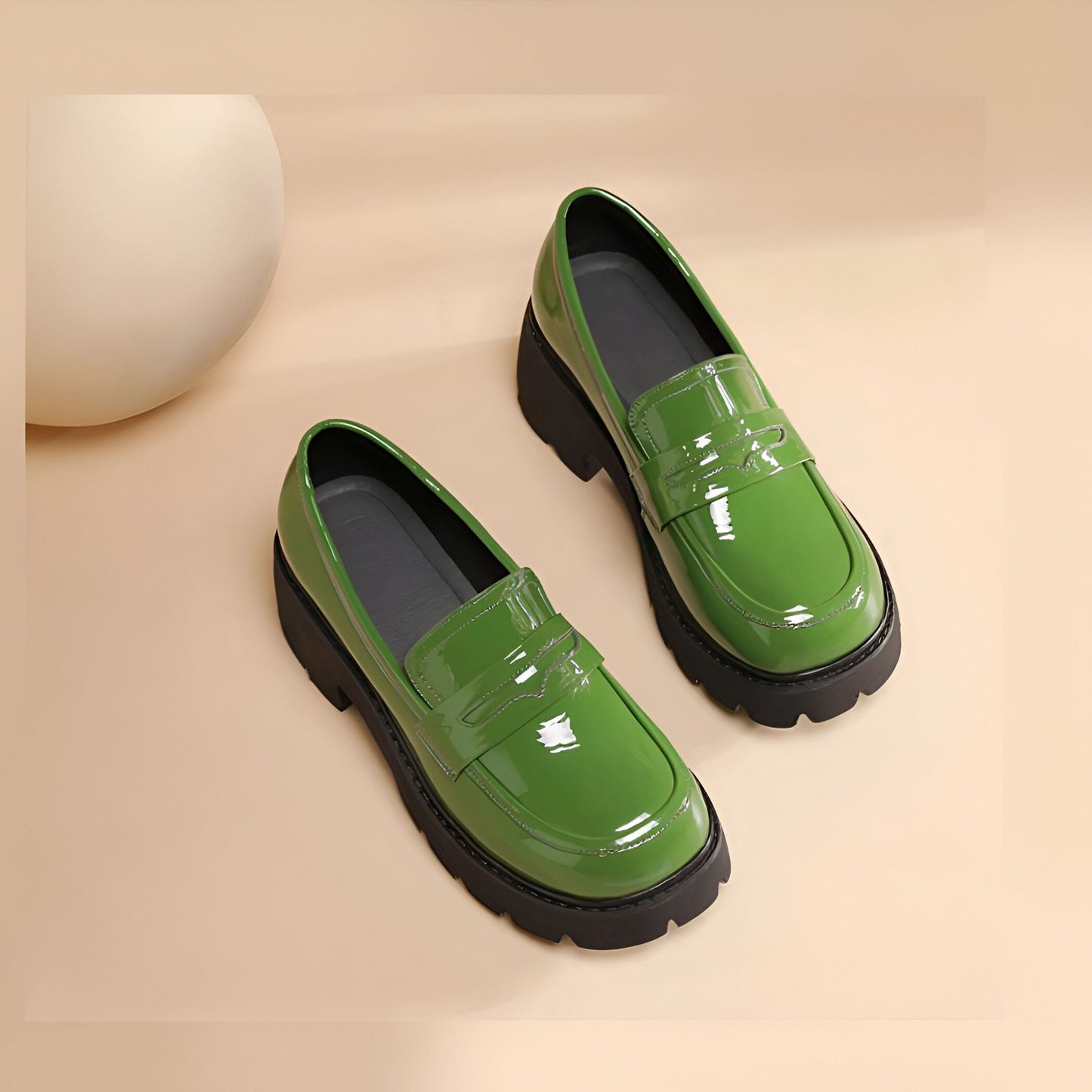Nova Mocassins femme cuir synthétique vernis plateforme