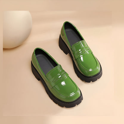 Nova Mocassins femme cuir synthétique vernis plateforme