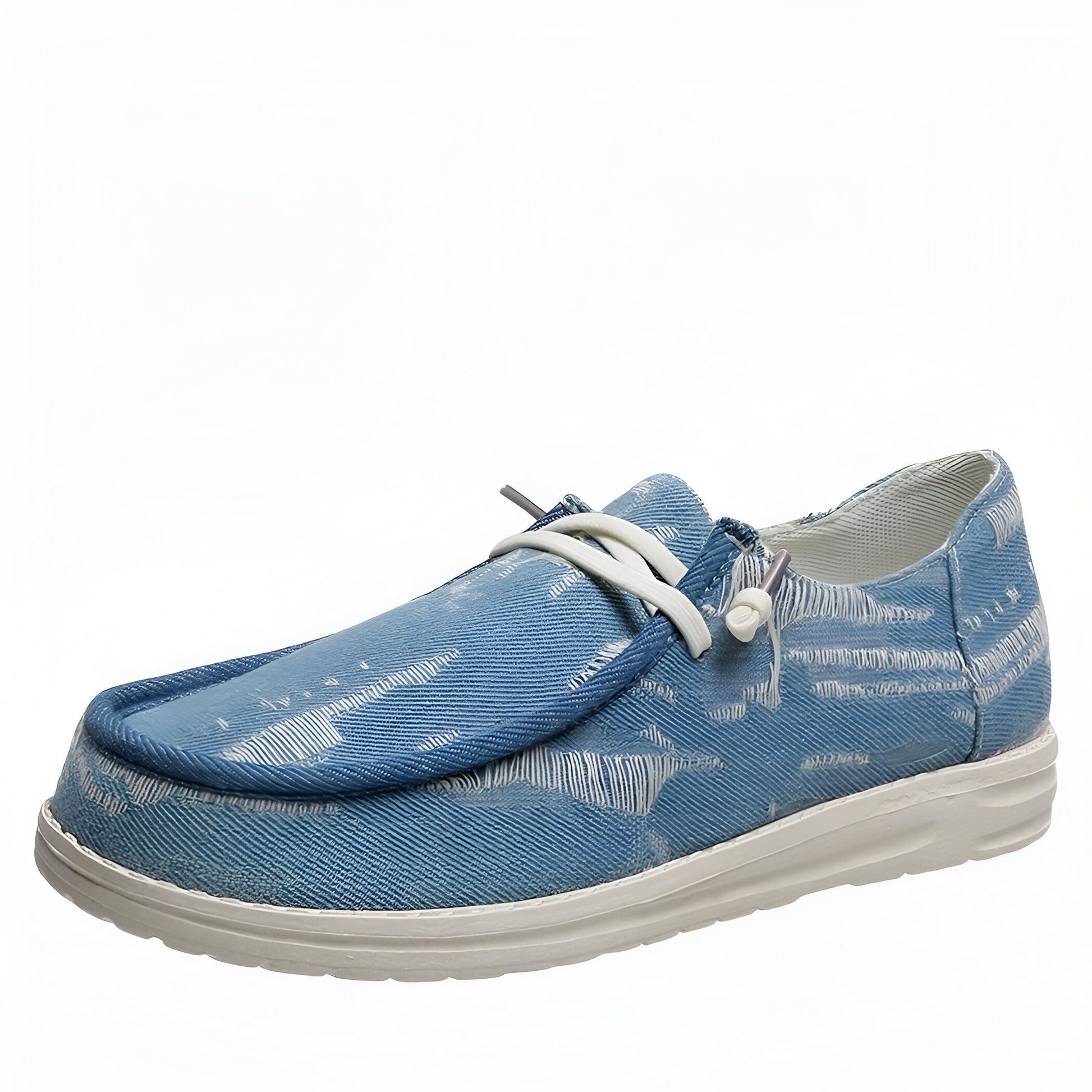 Nova Mocassins Femme Toile Jean Bleu - Style Bateau