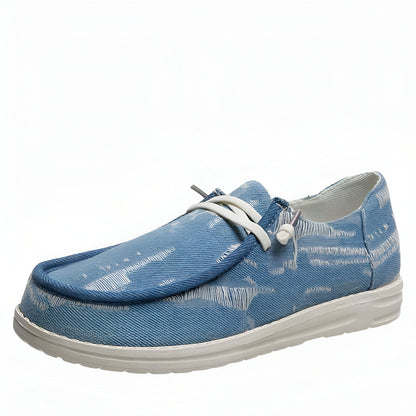 Nova Mocassins Femme Toile Jean Bleu - Style Bateau