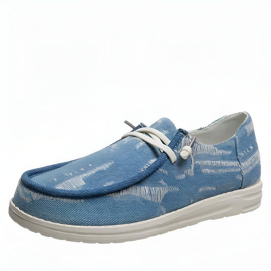 Nova Mocassins Femme Toile Jean Bleu - Style Bateau