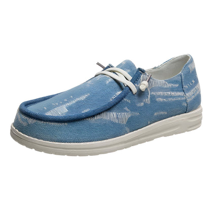 Nova Mocassins Femme Toile Jean Bleu - Style Bateau