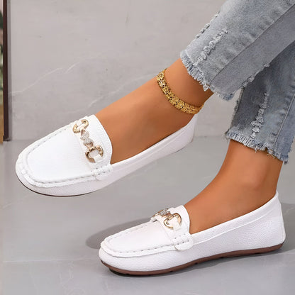Luxora Mocassins Femme Chaîne & Strass Élégants